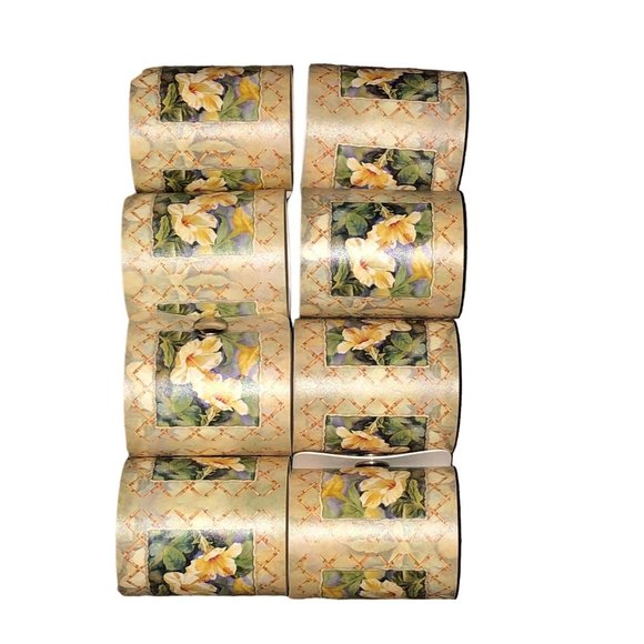 Vintage Keller-Charles Napkin Rings Set of 8 Used Floral Made in Italy - Picture 1 of 15